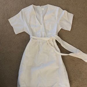 White linen babydoll dress